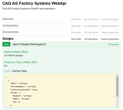 CAQ Software API