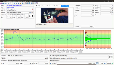 Inspection data acquisition in the quality inspection software Compact.Net