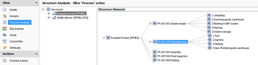 FMEA Software - Step 2: Structure Analysis